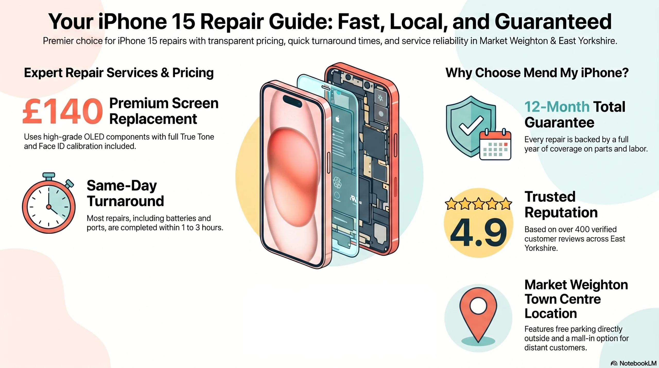 The best place to get an iPhone 15 Screen repaired in Market Weighton, UK