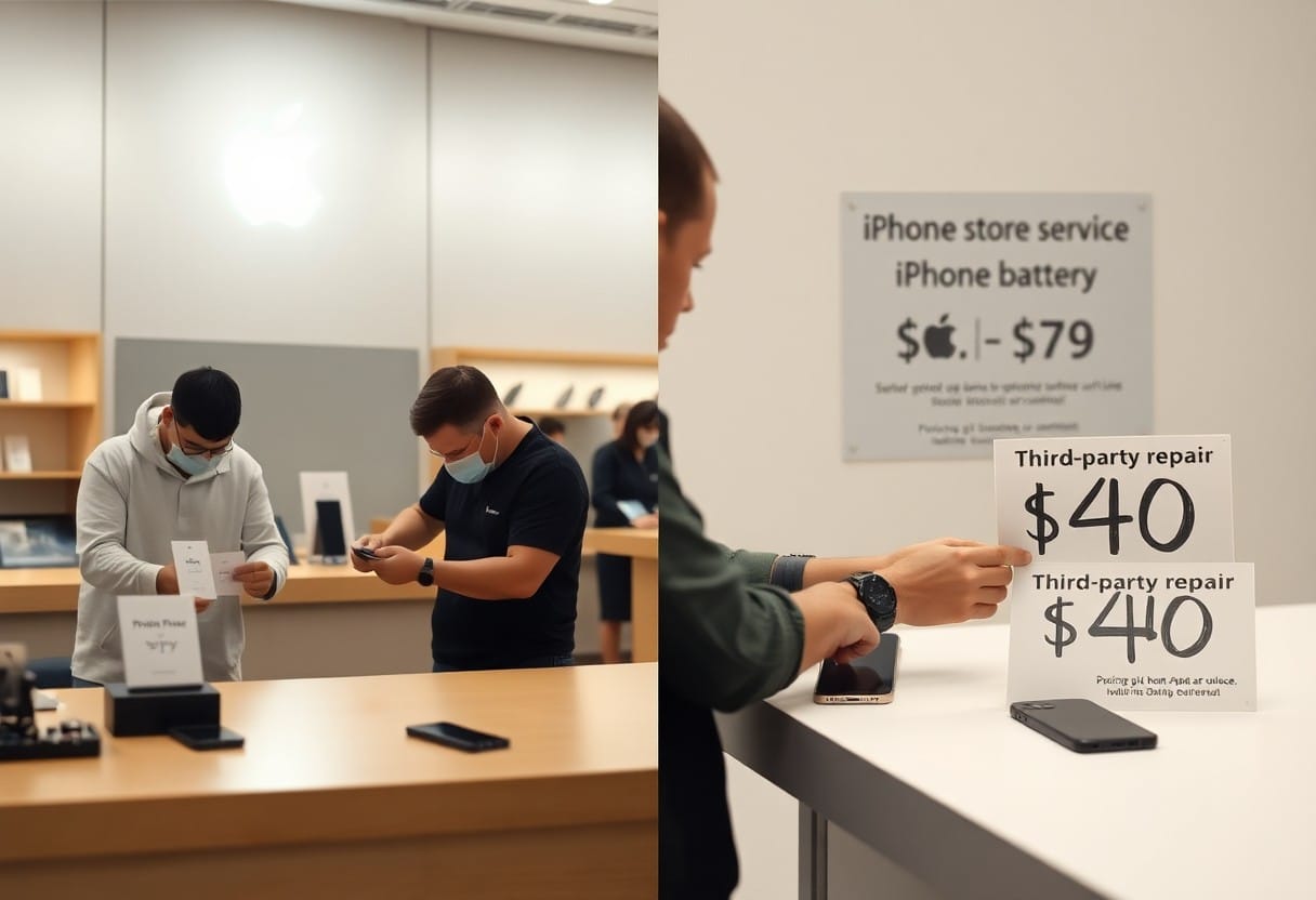 iphone battery replacement pricing official vs third party fja
