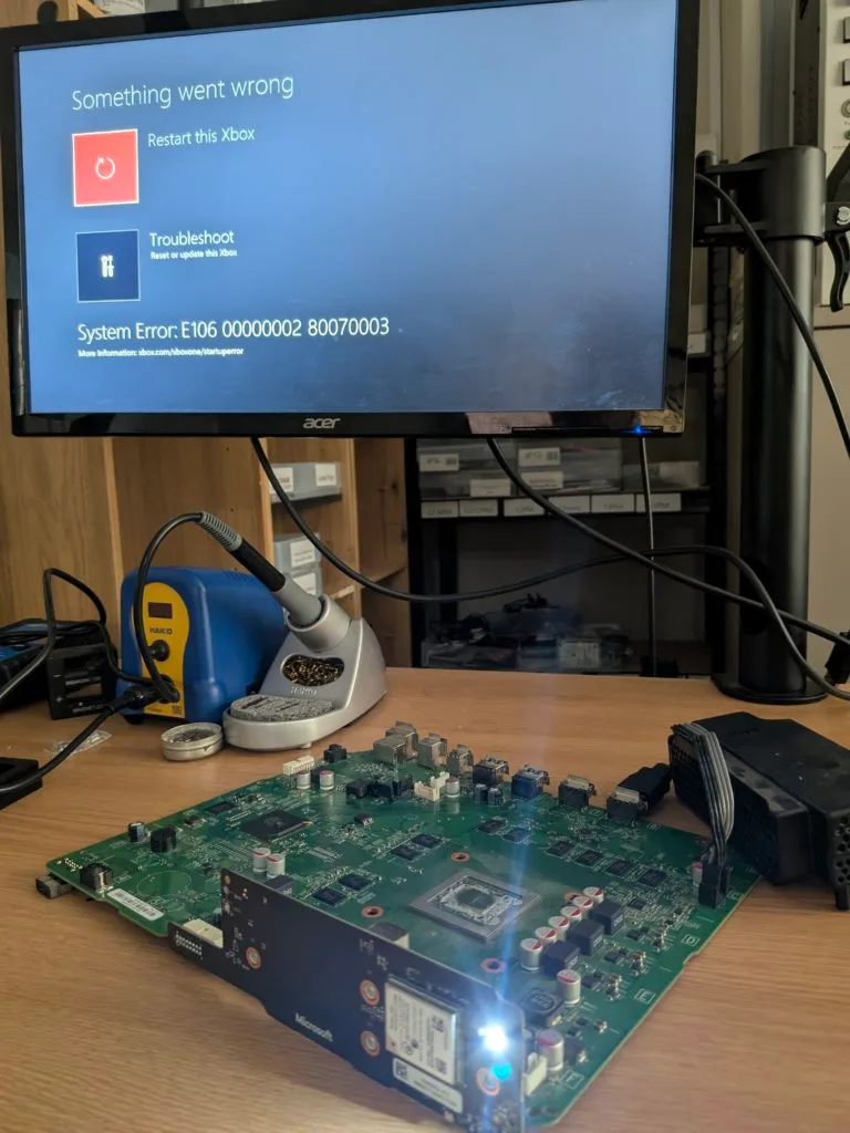 Working Xbox after board repair