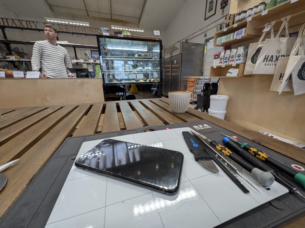 Call out iPhone repair to Haxby Bakehouse, York 3 repairig an iPhone 11 as a call out service. We cover East Yorkshire